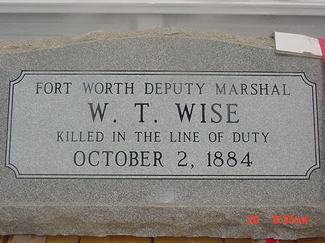 Deputy City Marshal W. T. Wise | Fort Worth Marshal's Office, Texas