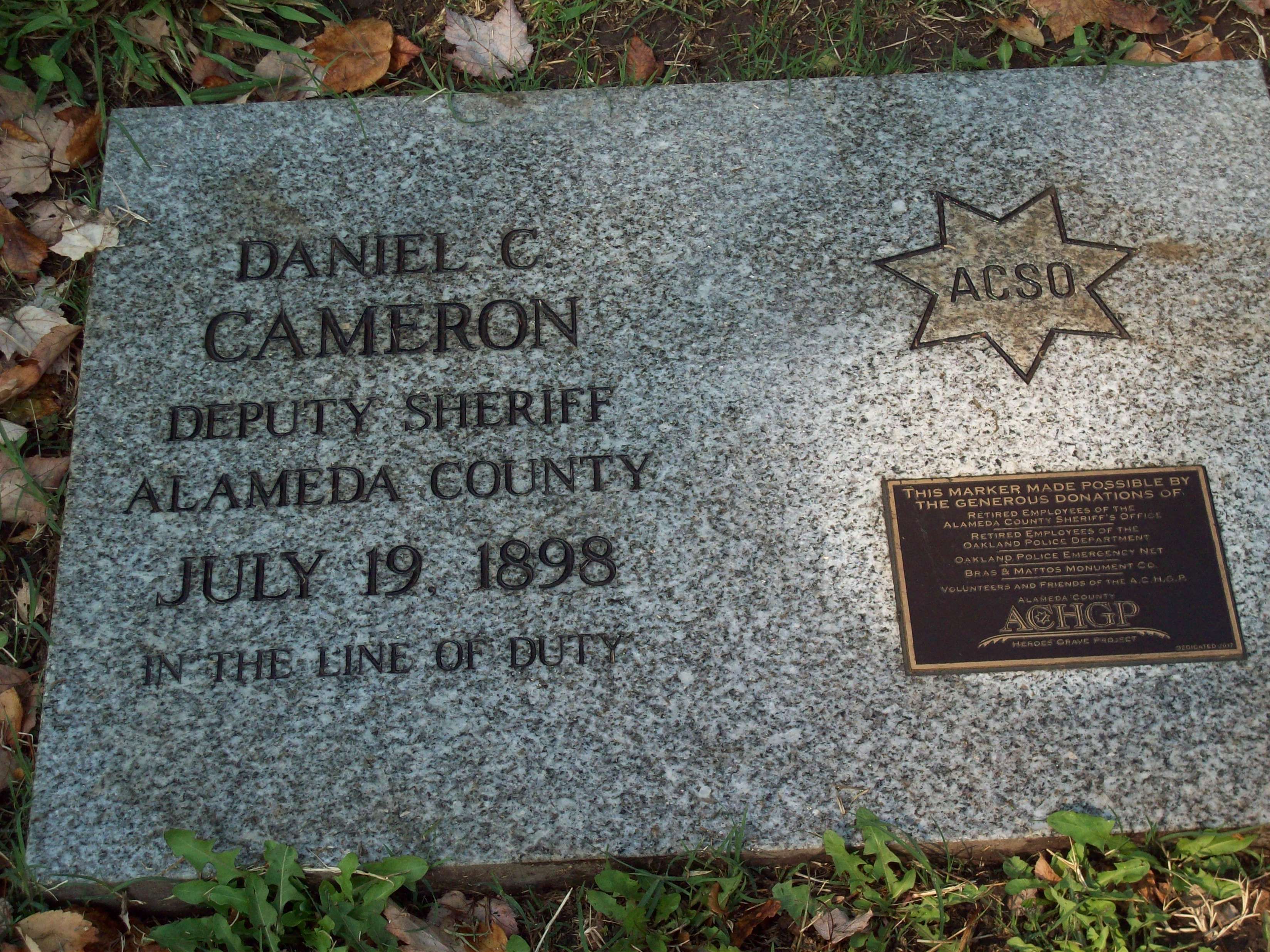 Deputy Sheriff Daniel  Carlisle Cameron | Alameda County Sheriff's Office, California