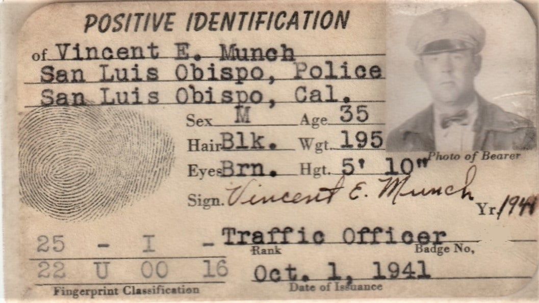 Traffic Officer Vincent Eugene Munch | San Luis Obispo Police Department, California